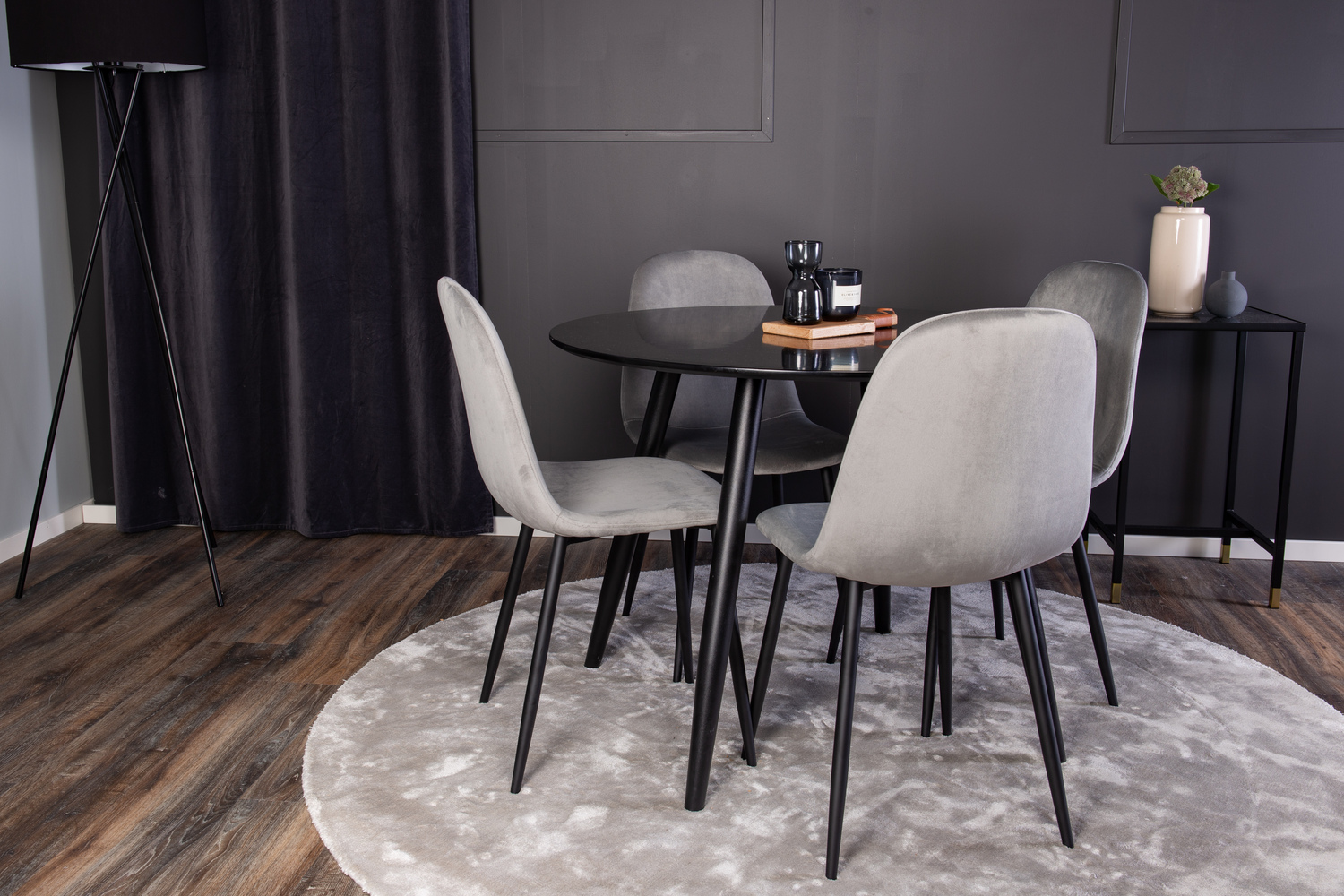 Conjunto para refeições Dallas 348 (Cinzento + Preto)