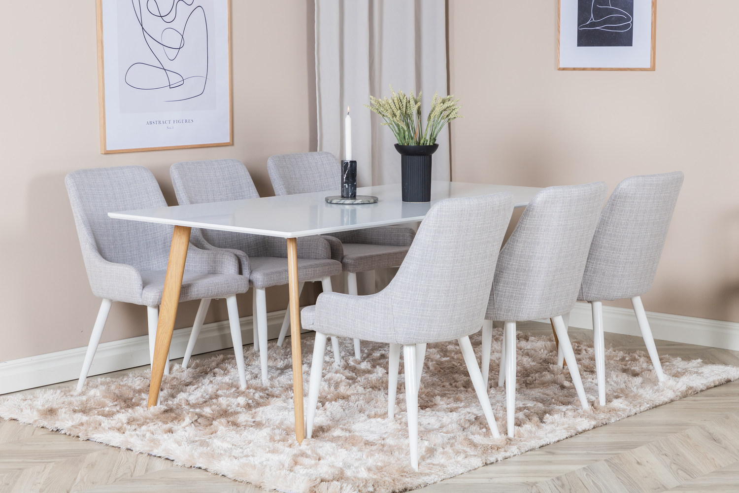 Conjunto para refeições Dallas 357 (Cinzento claro + Branco)