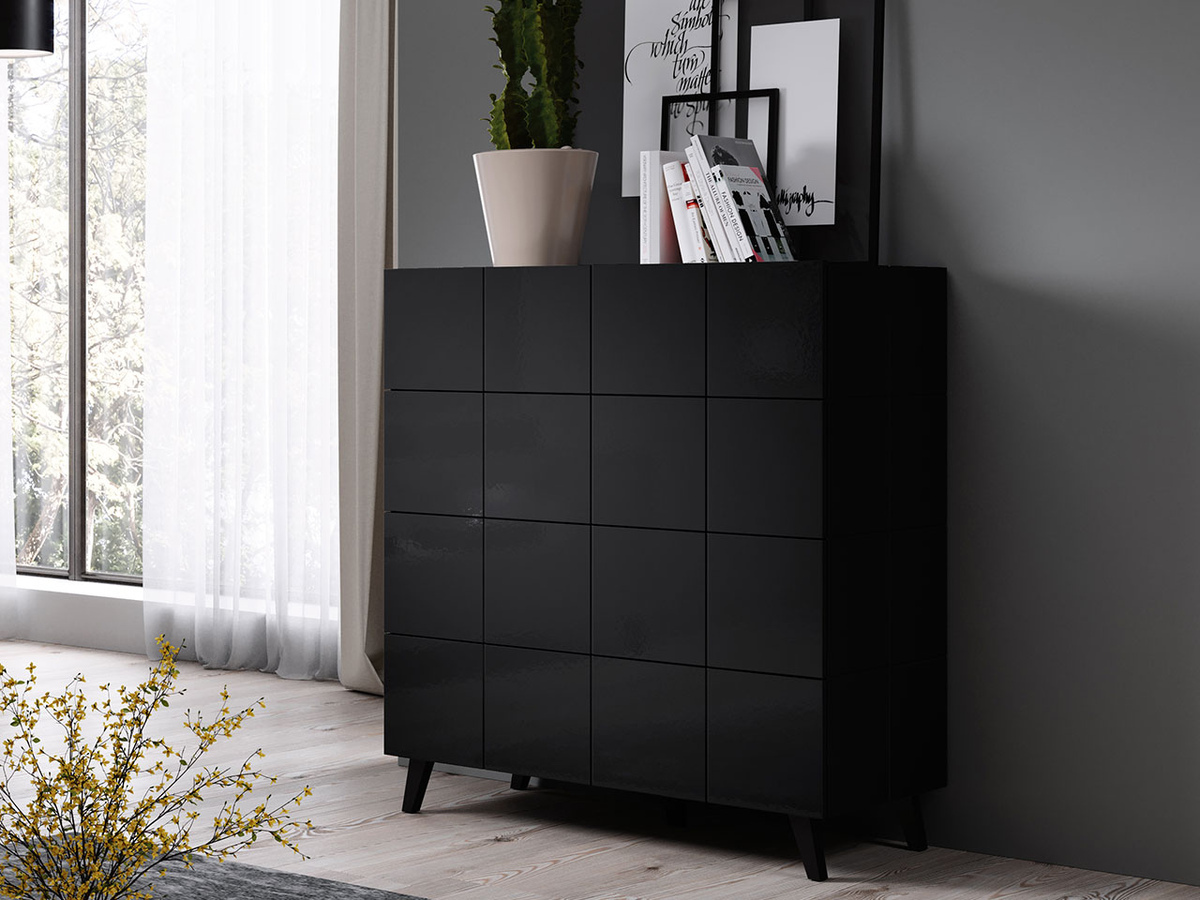 Cómoda Charlotte 133 (Preto brilhante)