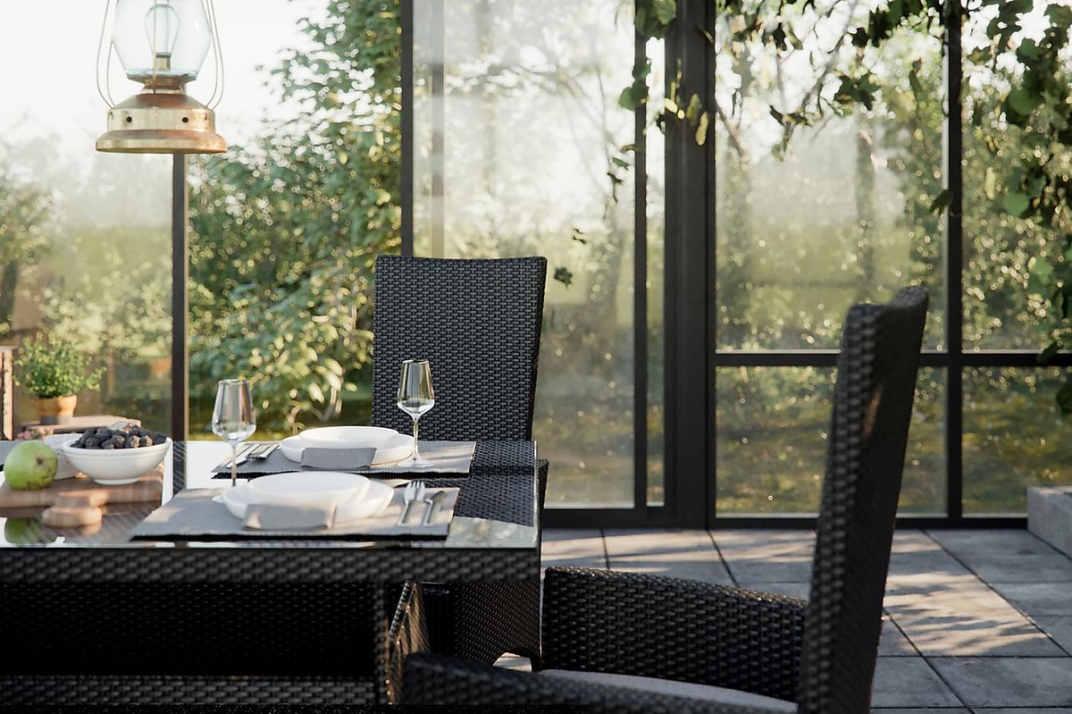 Conjunto de mesa e cadeiras Comfort Garden 1660 (Preto + Verde)