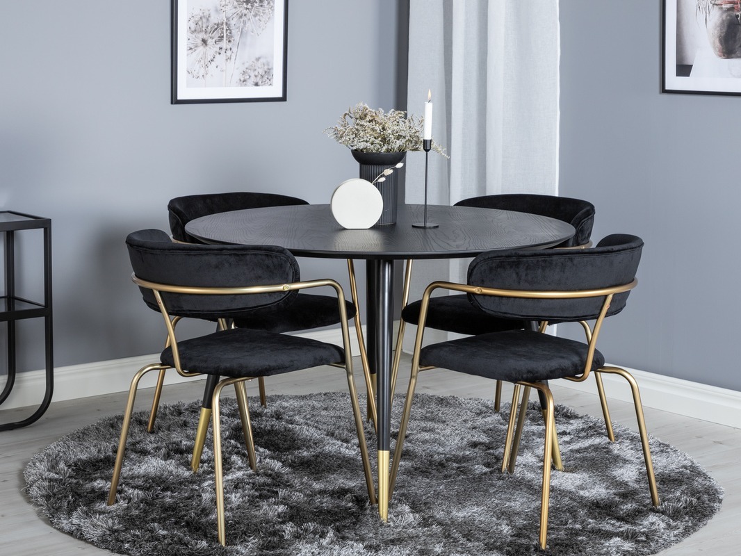 Conjunto para refeições Dallas 1180 (Preto + Dourado)