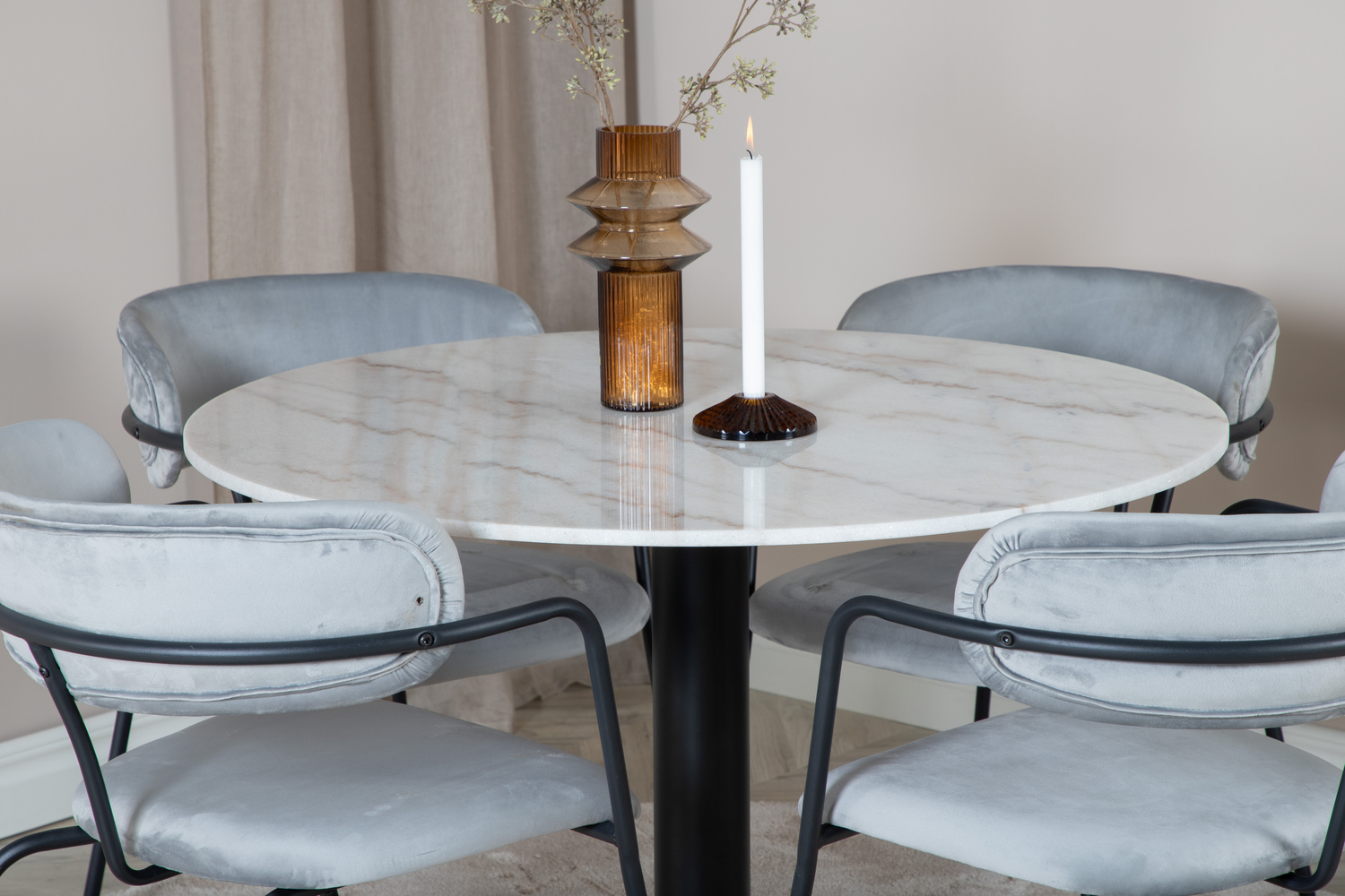 Conjunto para refeições Dallas 1299 (Cinzento + Preto)