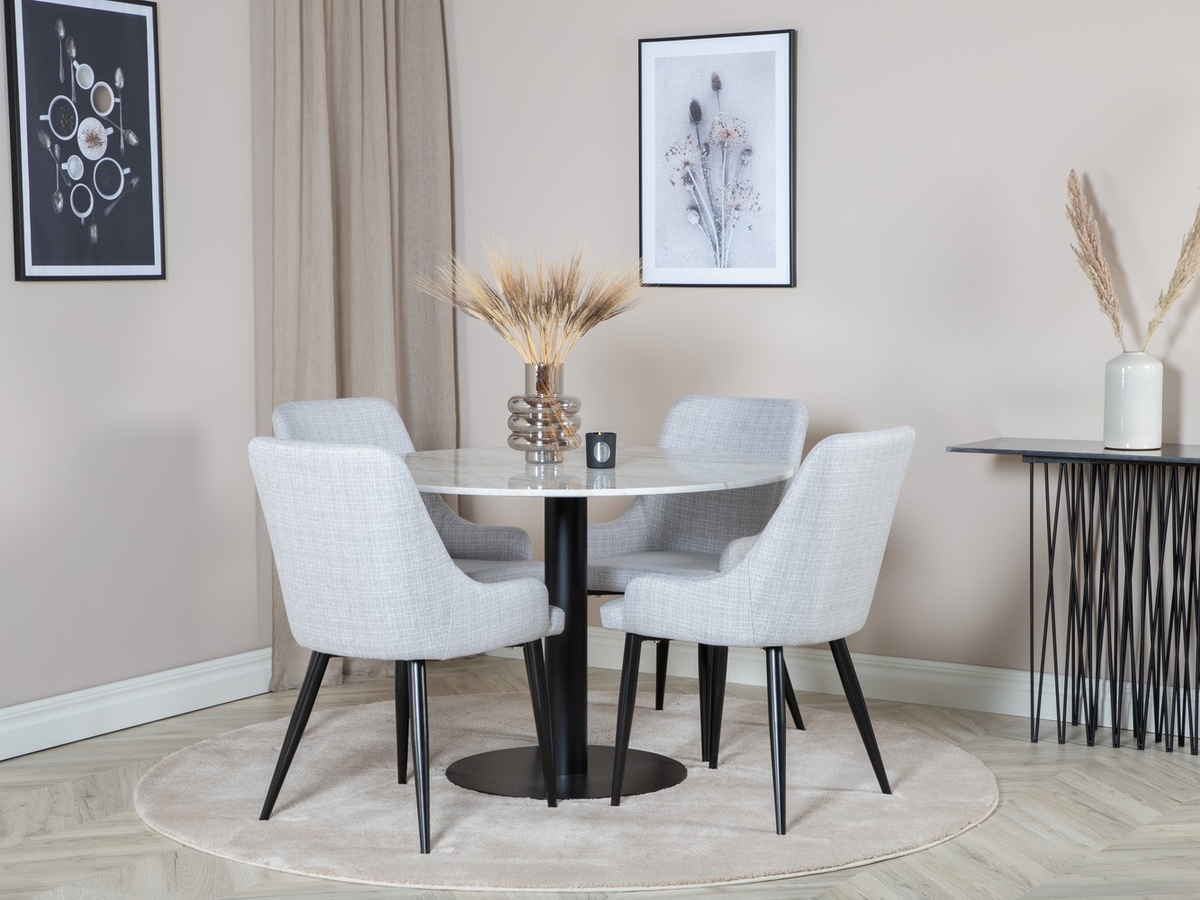 Conjunto para refeições Dallas 1300 (Cinzento claro + Preto)