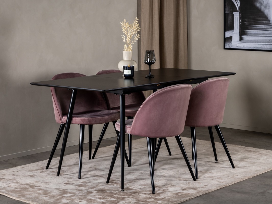 Conjunto para refeições Dallas 1521 (Rosé + Preto)