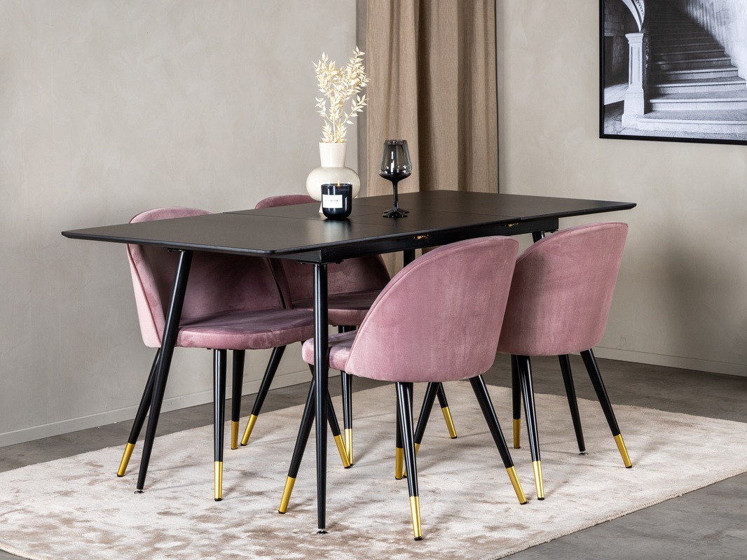 Conjunto para refeições Dallas 1526 (Rosa + Preto)