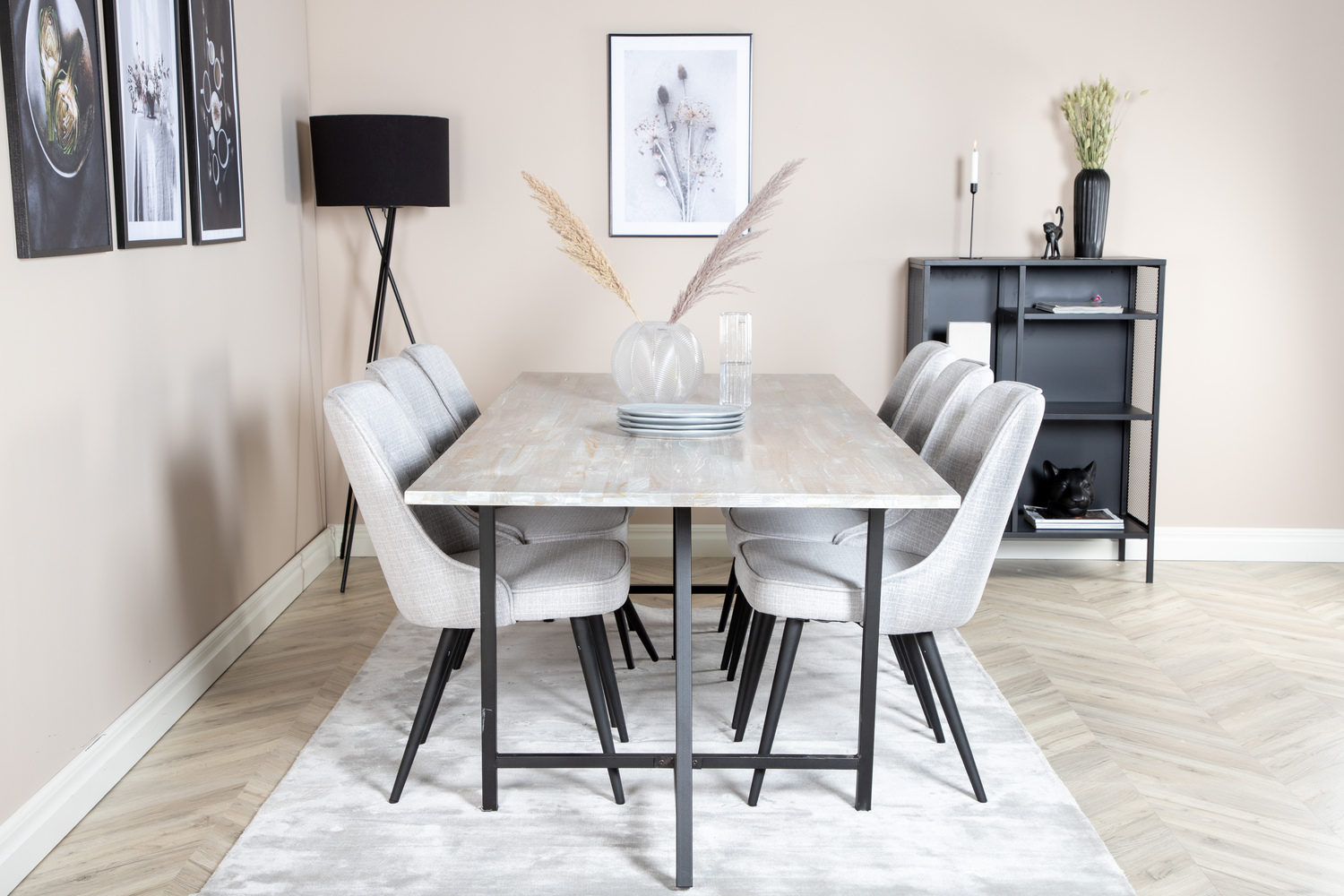 Conjunto para refeições Dallas 1790 (Preto + Cinzento claro)