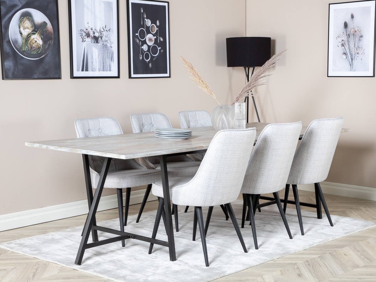 Conjunto para refeições Dallas 1790 (Preto + Cinzento claro)