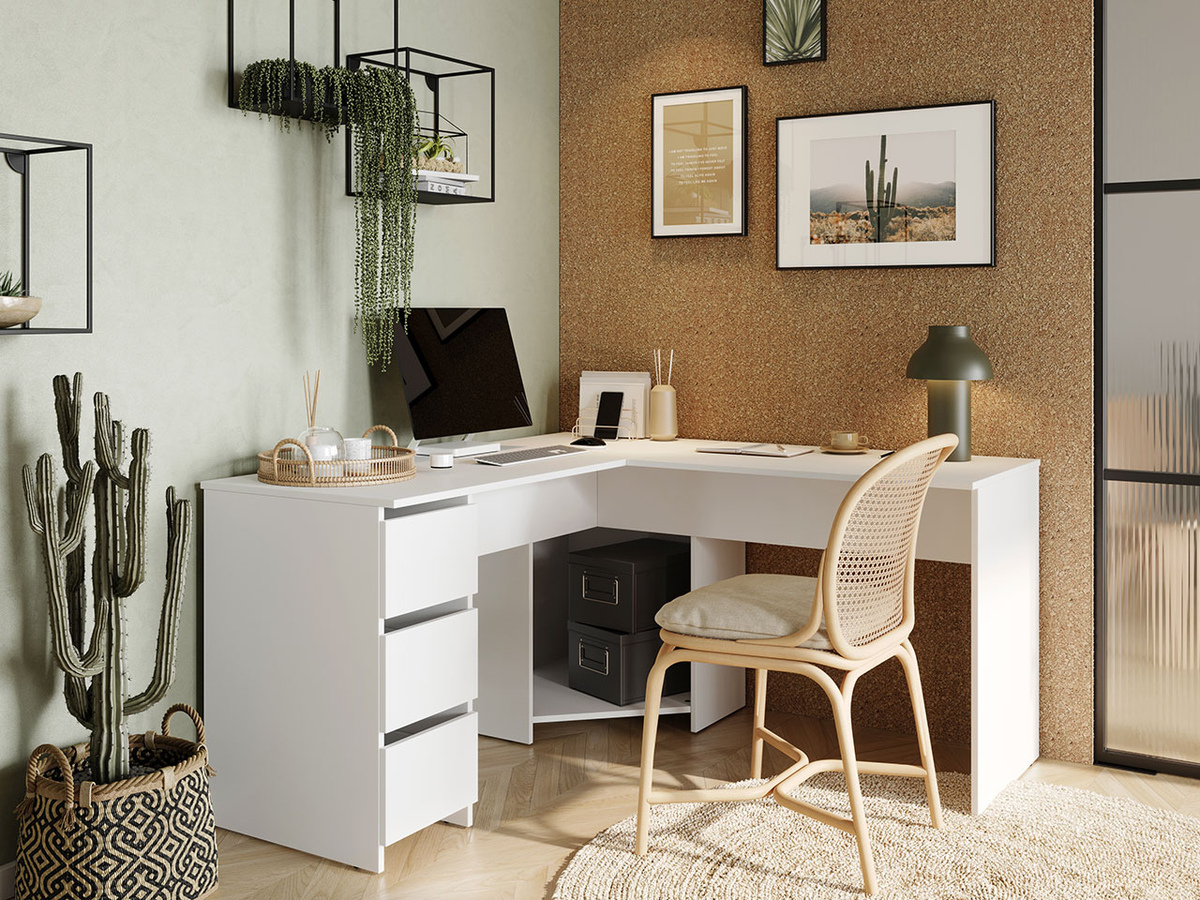 Mesa de escritório para cantos Comfivo Insuler (Branco)