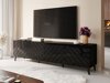 Móvel de TV Charlotte 145 (Preto + Preto brilhante)