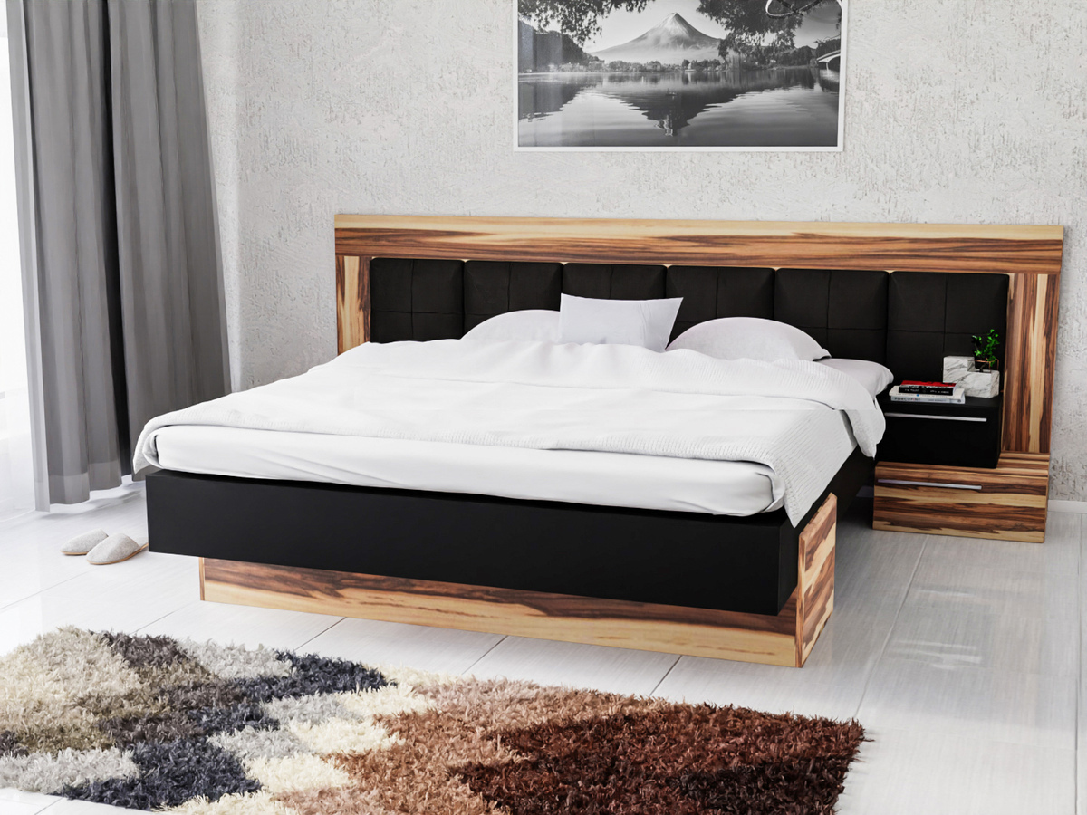 Conjunto para quarto Omaha C107 (Preto + Baltimore Noz)