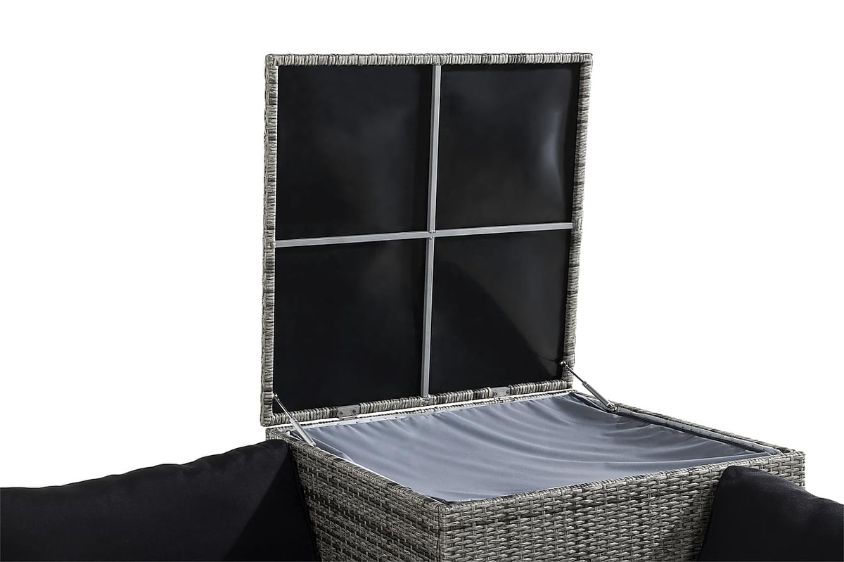 Conjunto de mobiliário para o exterior Comfort Garden 1553 (Preto + Cinzento)