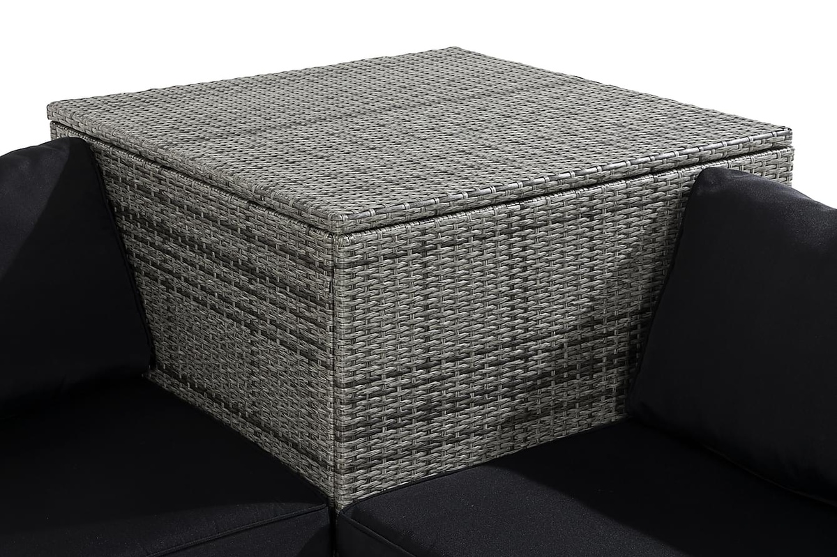 Conjunto de mobiliário para o exterior Comfort Garden 1553 (Preto + Cinzento)
