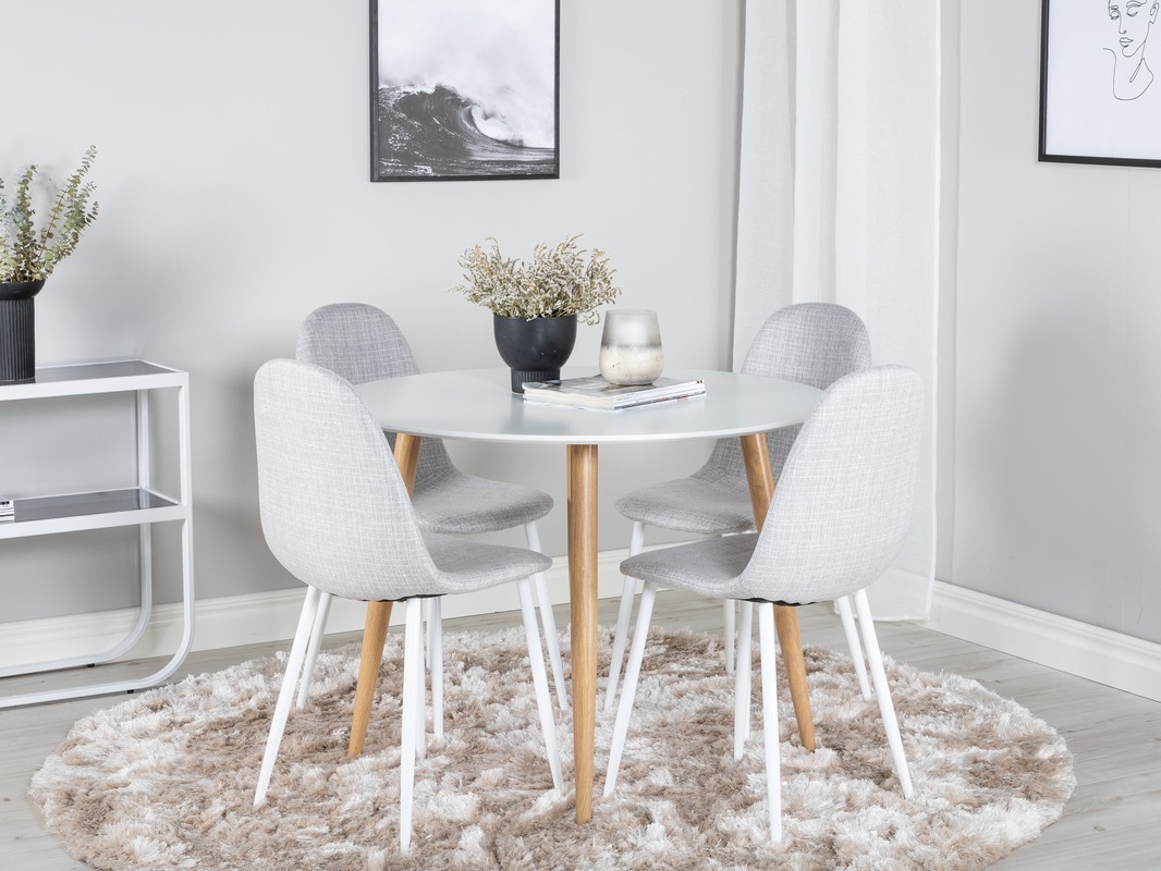 Conjunto para refeições Dallas 291 (Cinzento claro + Branco)