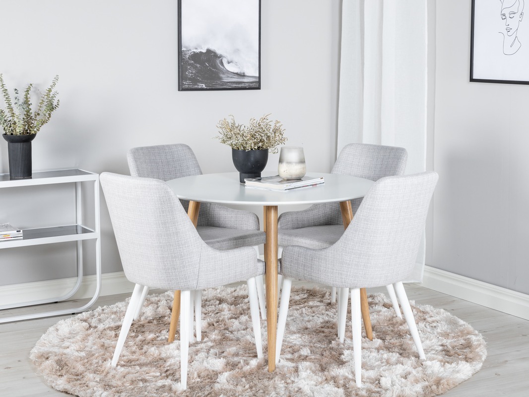 Conjunto para refeições Dallas 299 (Cinzento claro + Branco)