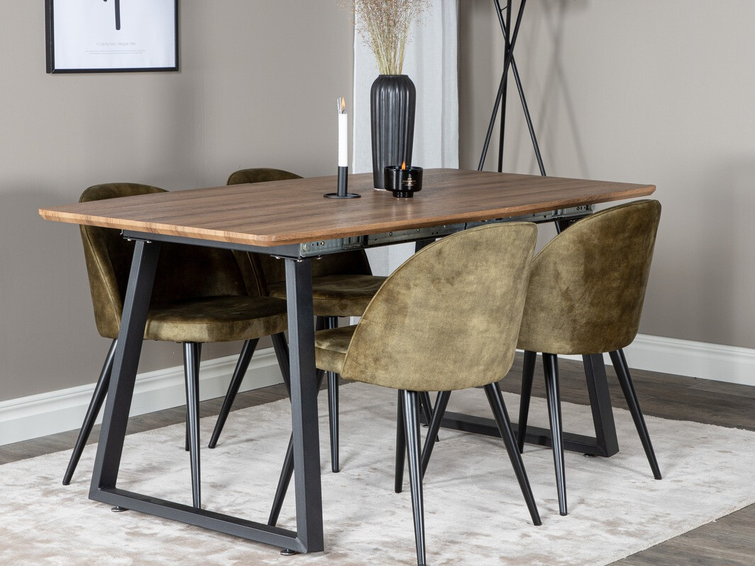 Conjunto para refeições Dallas 335 (Verde empoeirado + Preto)