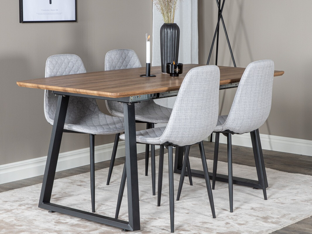 Conjunto para refeições Dallas 336 (Cinzento claro + Preto)