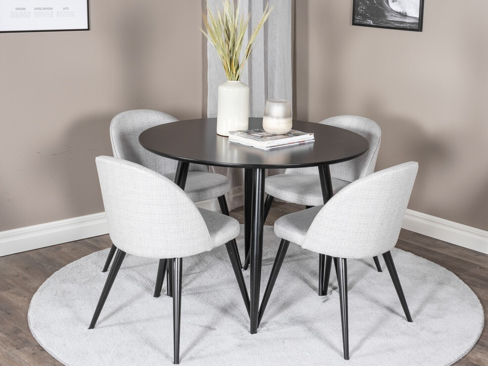 Conjunto para refeições Dallas 343 (Cinzento claro + Preto)