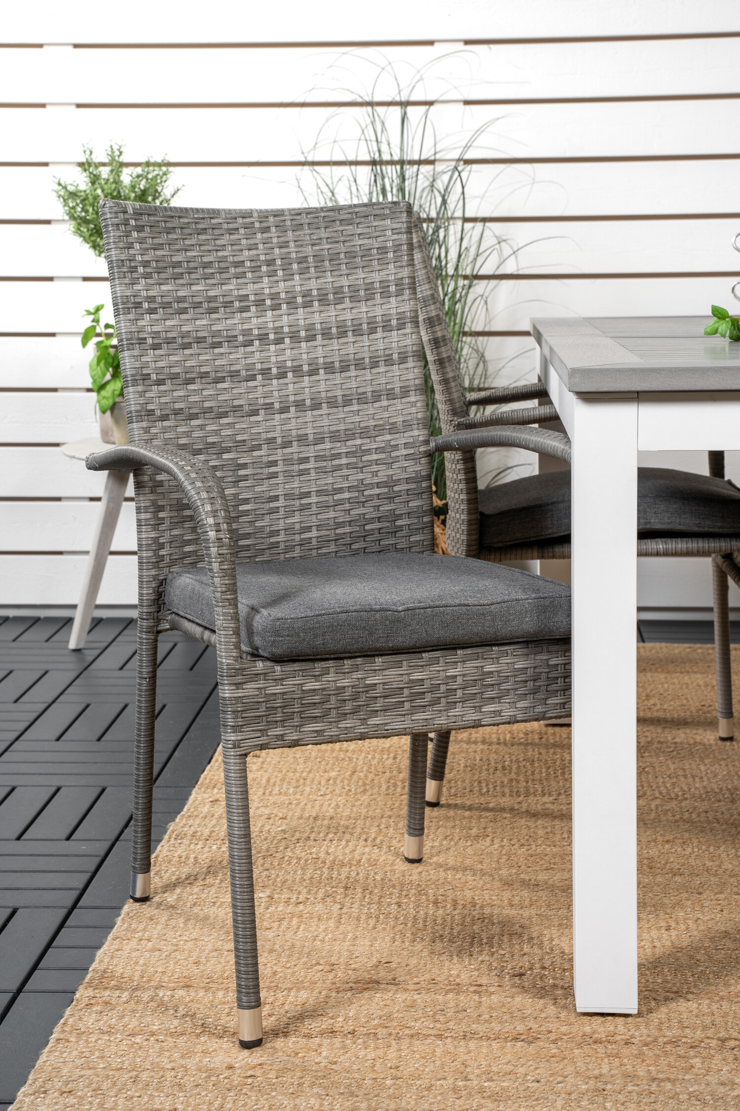 Conjunto de mesa e cadeiras Dallas 2257 (Cinzento + Cinzento escuro)