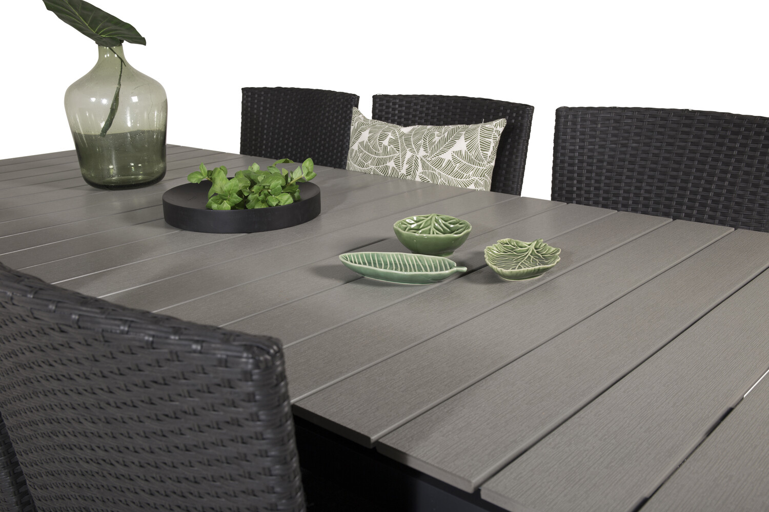 Conjunto de mesa e cadeiras Dallas 3030 (Preto + Cinzento)