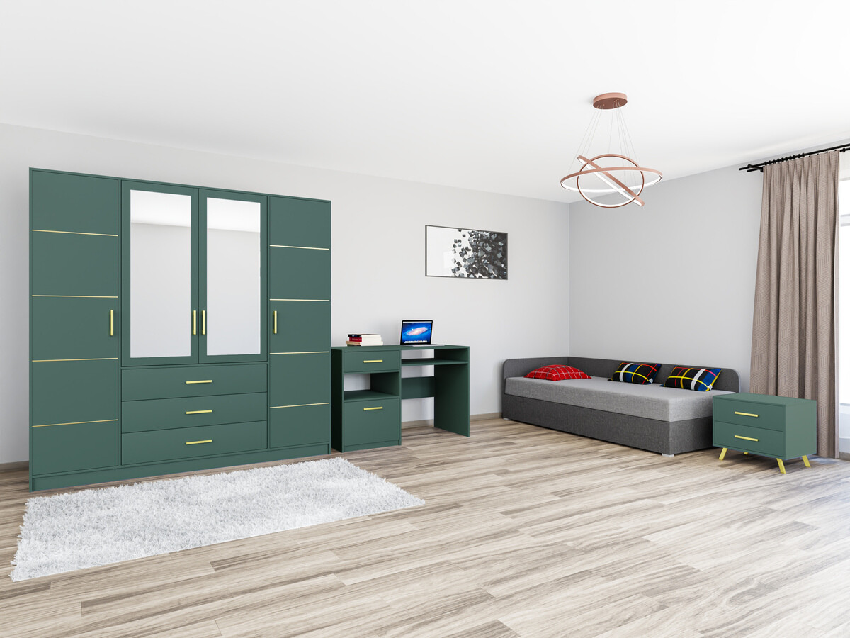 Conjunto de mobiliário Dortivu 122 (Verde + Lux 06 + Lux 05)