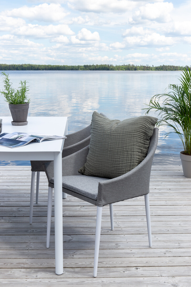 Cadeira para o exterior Dallas 2563 (Branco + Cinzento)