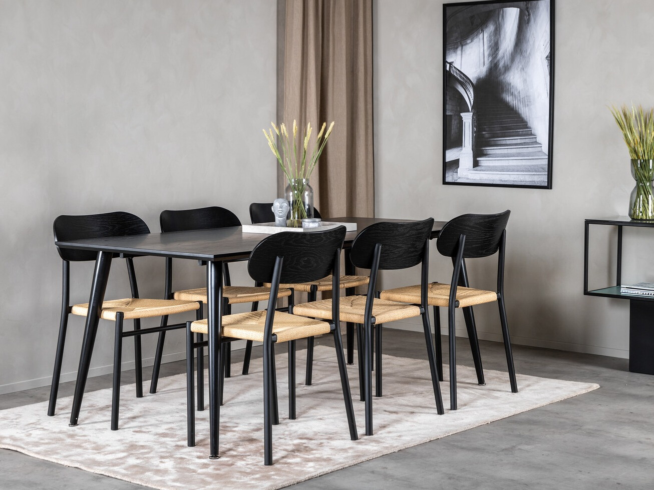 Conjunto para refeições Dallas 2574 (Preto + Castanho)