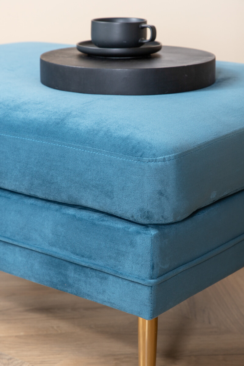 Banco estofado Dallas 2653 (Azul + Dourado)