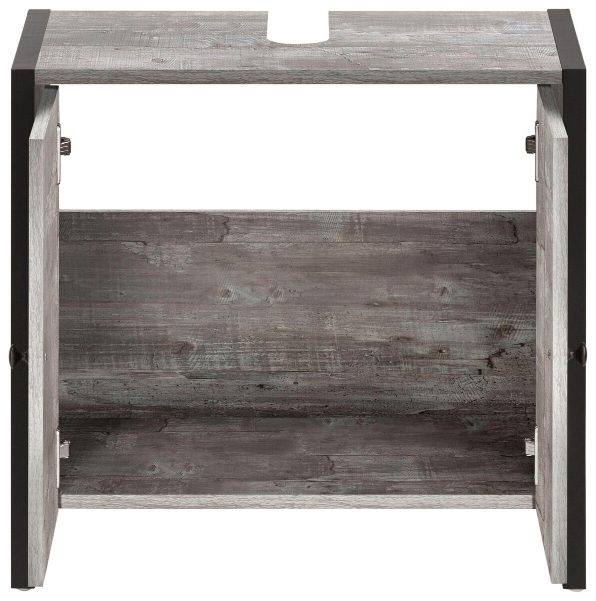 Conjunto para casa de banho Larnovo 117 (Carvalho cinza + Preto)