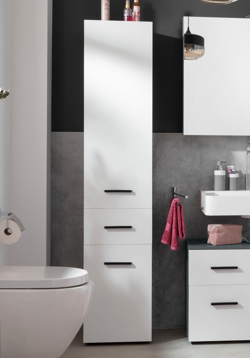 Armário colocado para casa de banho Larlori 103 (Antracite + Branco)