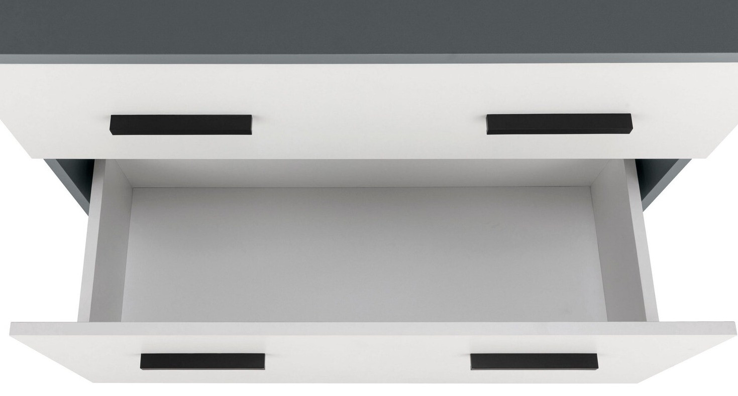 Armário com lavatório de apoio próprio para casa de banho Larlori 101 (Antracite + Branco)