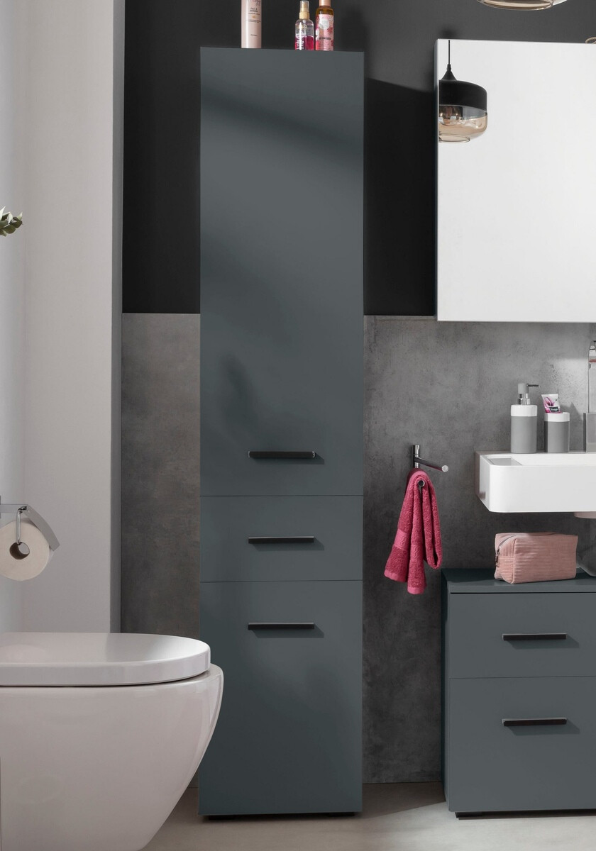 Armário de casa de banho de chão para lavatório Larlori 103 (Antracite)