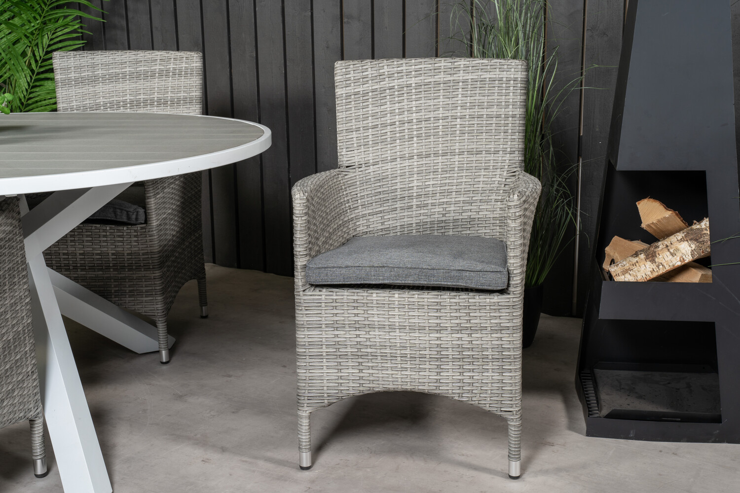 Conjunto de mesa e cadeiras Dallas 2974 (Cinzento)