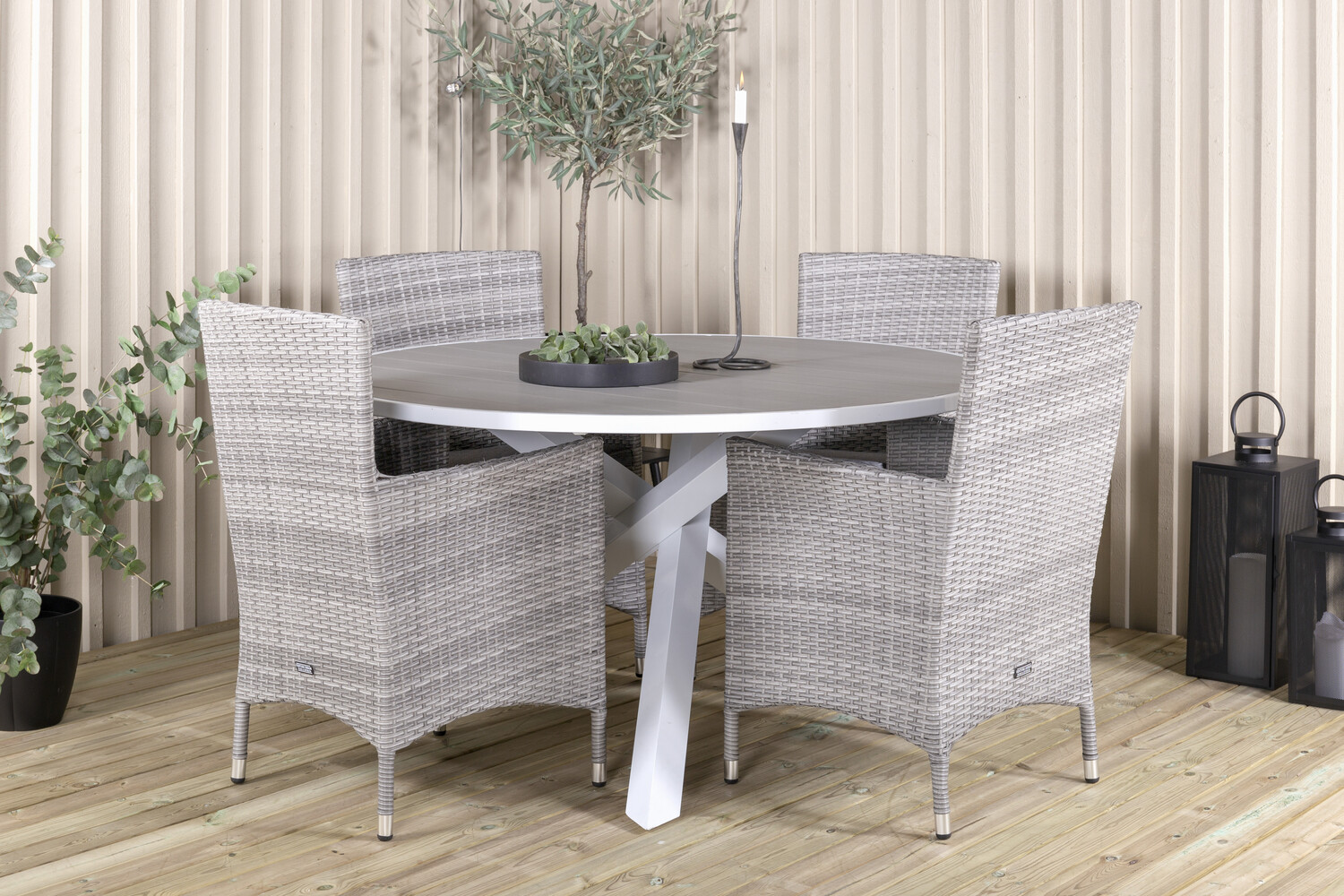 Conjunto de mesa e cadeiras Dallas 2974 (Cinzento)