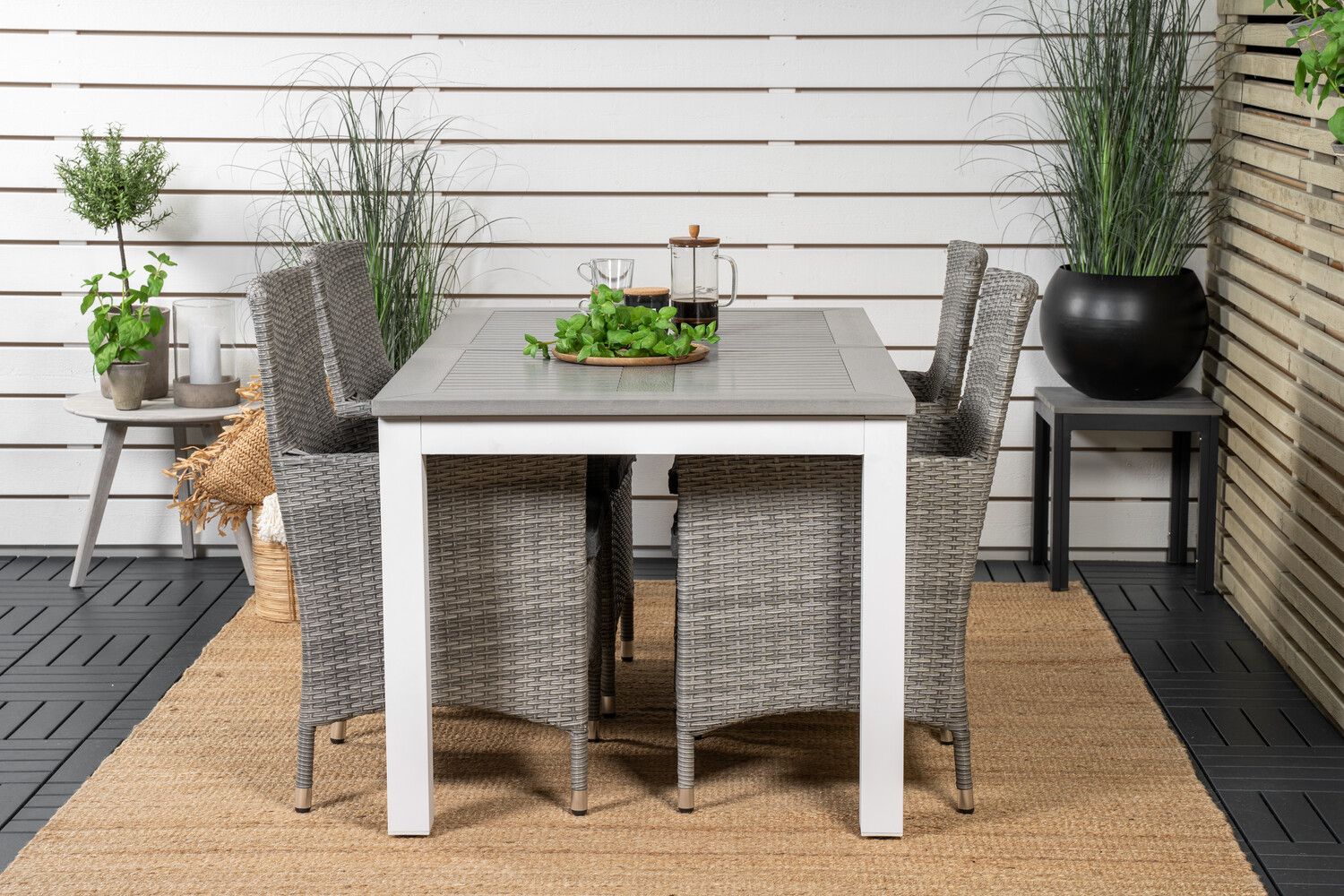 Conjunto de mesa e cadeiras Dallas 3007 (Cinzento)