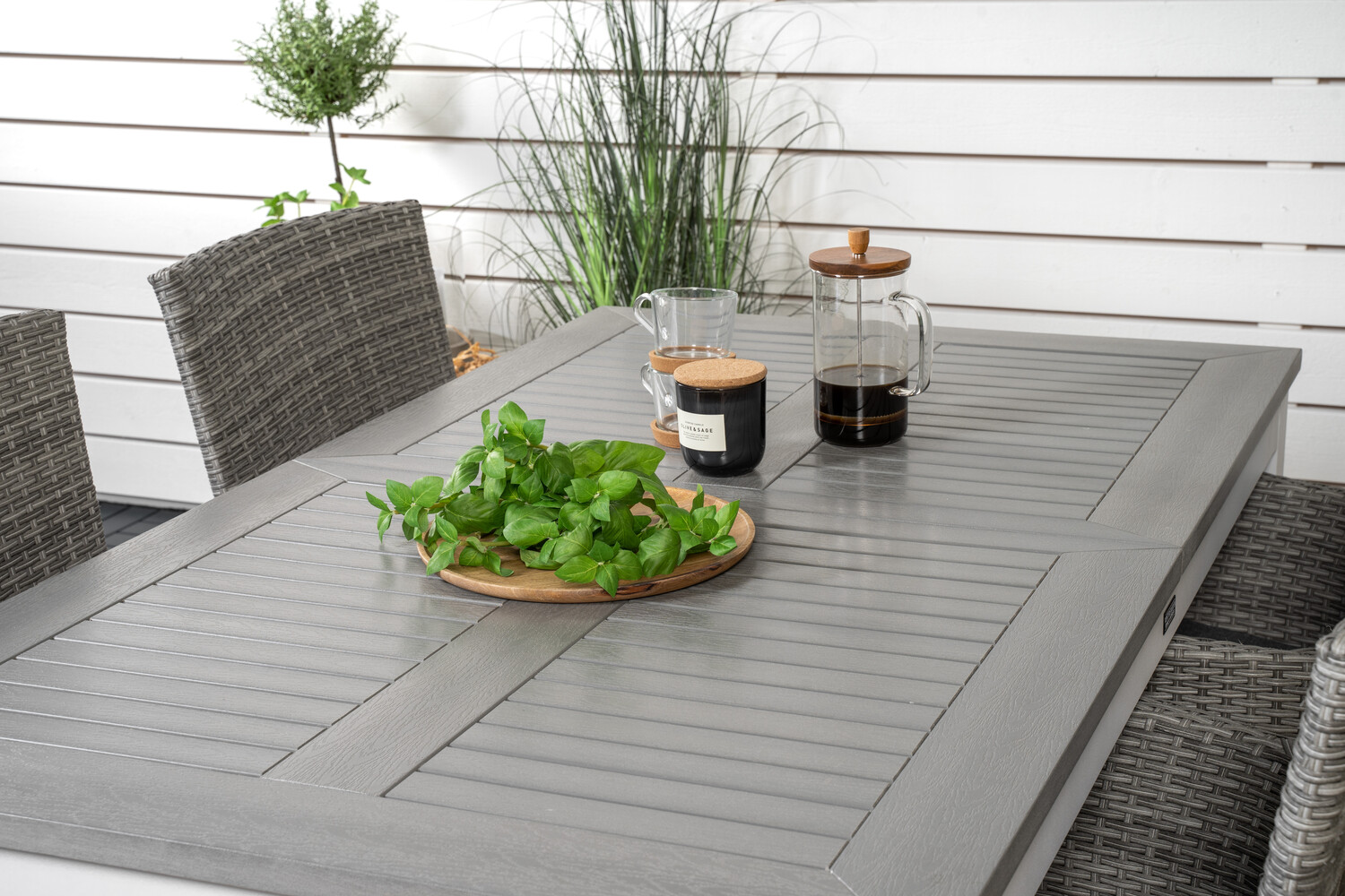 Conjunto de mesa e cadeiras Dallas 3007 (Cinzento)