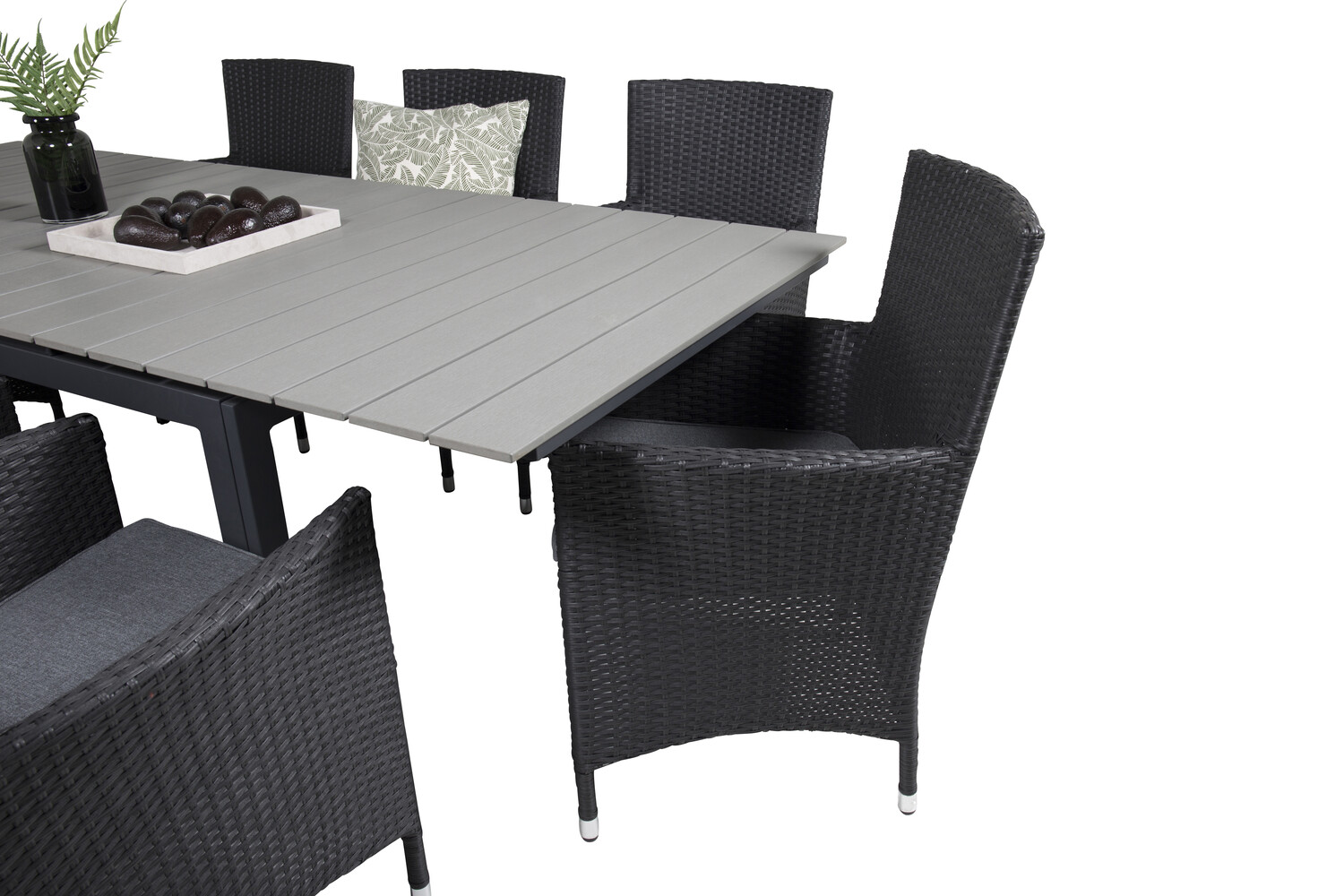 Conjunto de mesa e cadeiras Dallas 3026 (Preto + Cinzento)