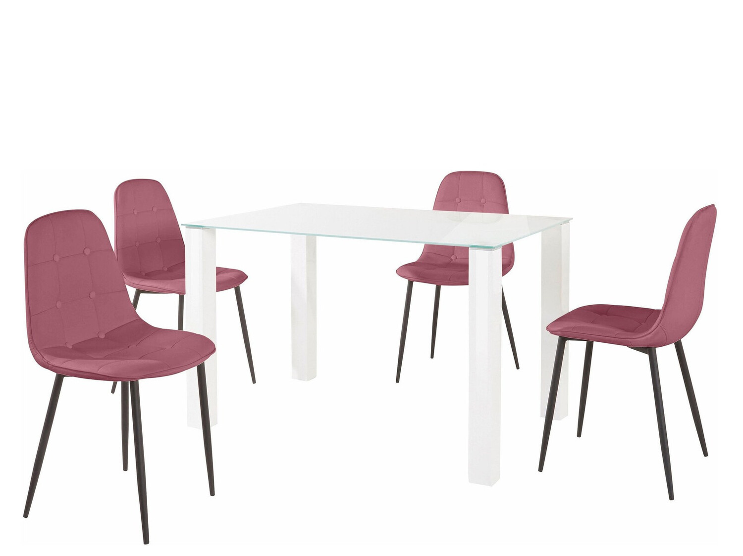 Conjunto para refeições Denton 267 (Branco + Rosa + Preto)