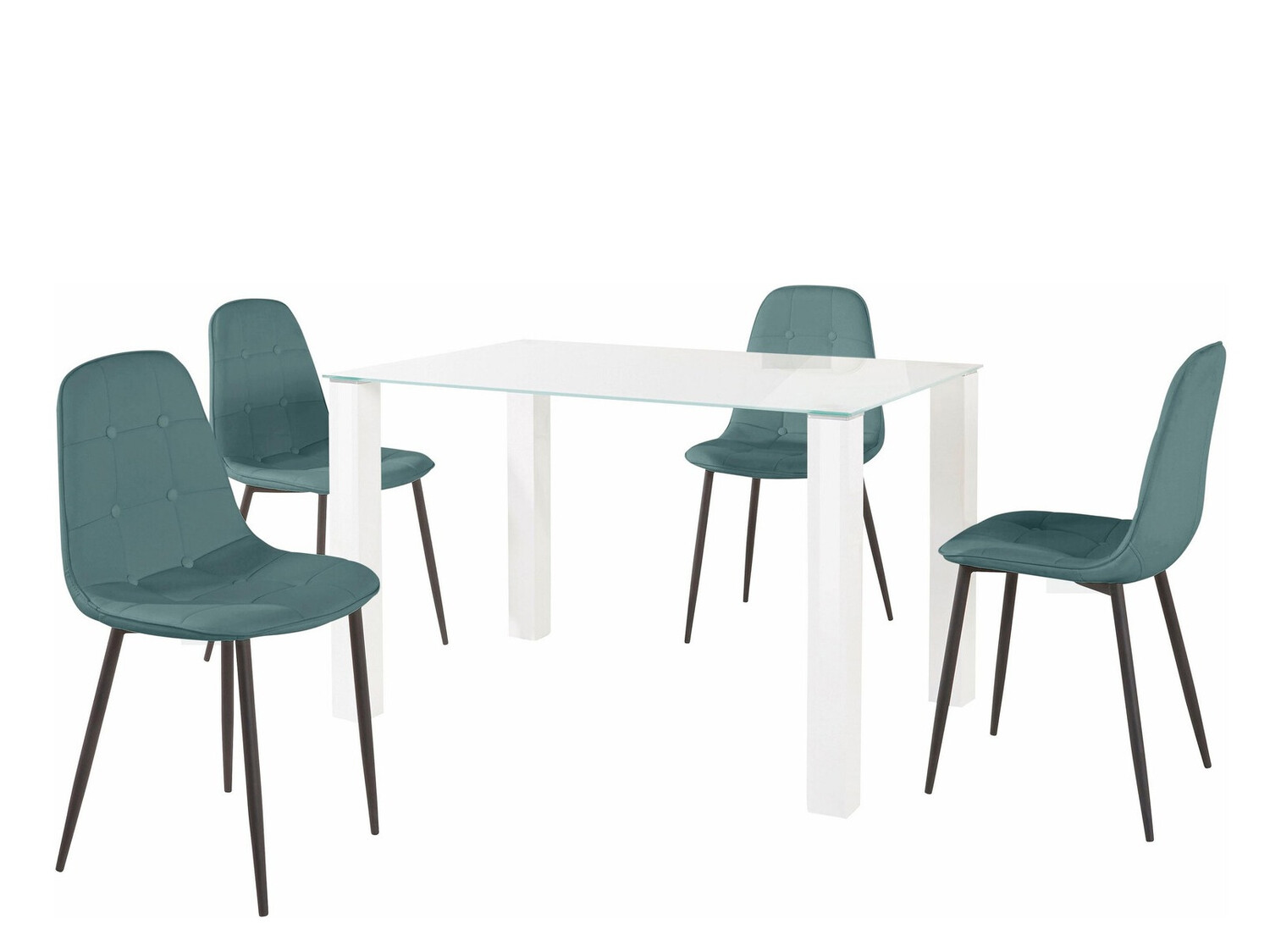 Conjunto para refeições Denton 267 (Branco + Turquesa + Preto)