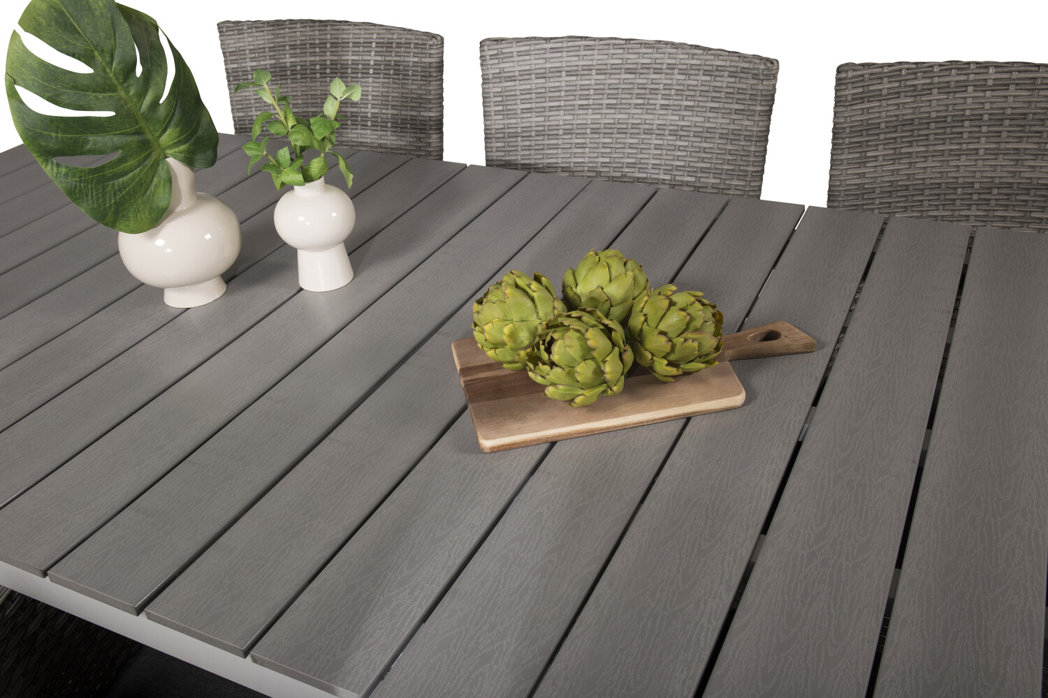 Conjunto de mesa e cadeiras Dallas 3030 (Branco + Cinzento)