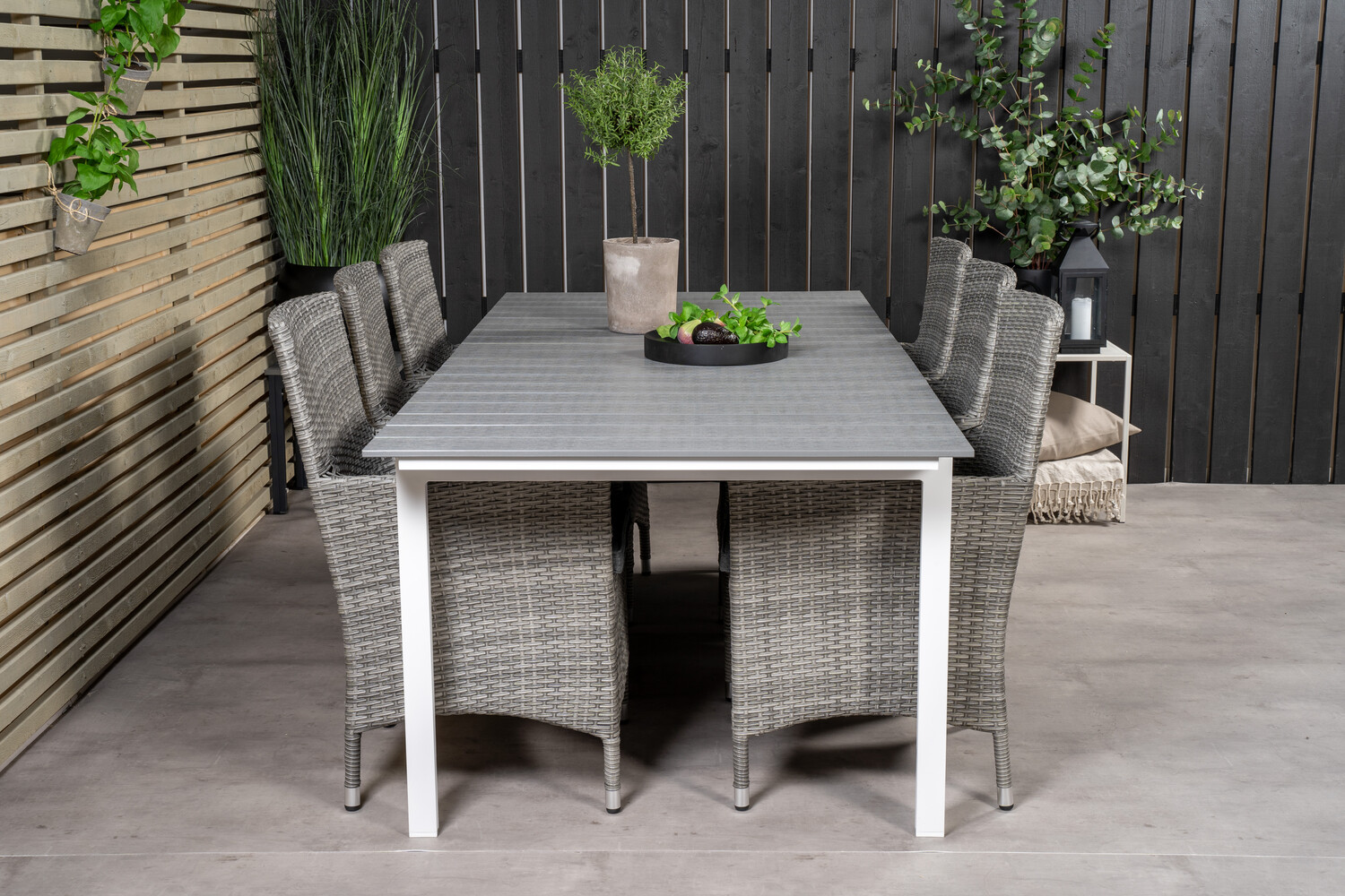 Conjunto de mesa e cadeiras Dallas 3030 (Branco + Cinzento)