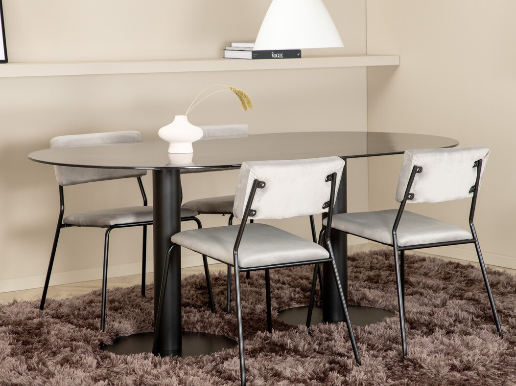 Conjunto para refeições Dallas 3056 (Cinzento + Preto)