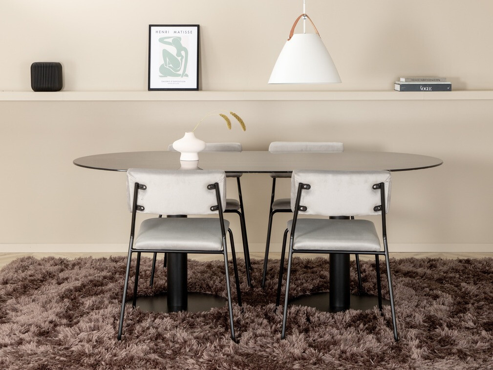 Conjunto para refeições Dallas 3056 (Cinzento + Preto)