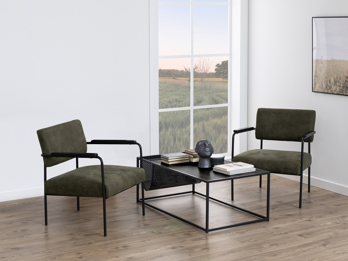 Mesa de centro Norsica Sevferi 130 (Cinza preta + Preto)