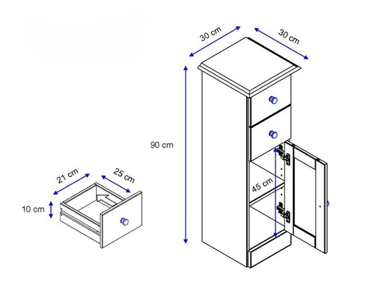 Armário colocado para casa de banho Deletri 110 (Branco + Havana Carvalho)