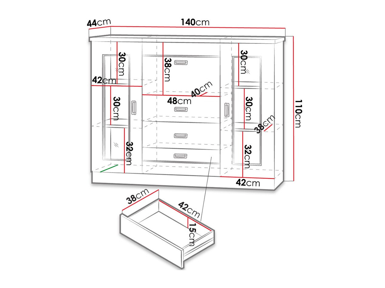 Cómoda Lircava 111 (Carvalho envelhecido)