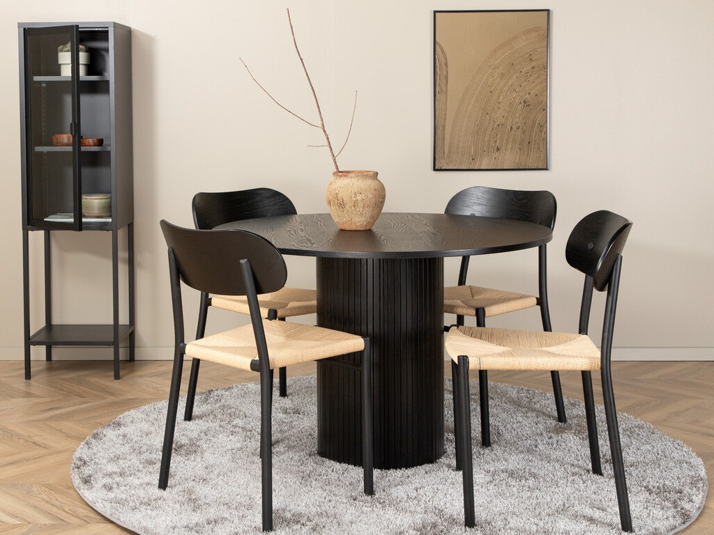 Conjunto para refeições Dallas 3076 (Preto + Castanho claro)