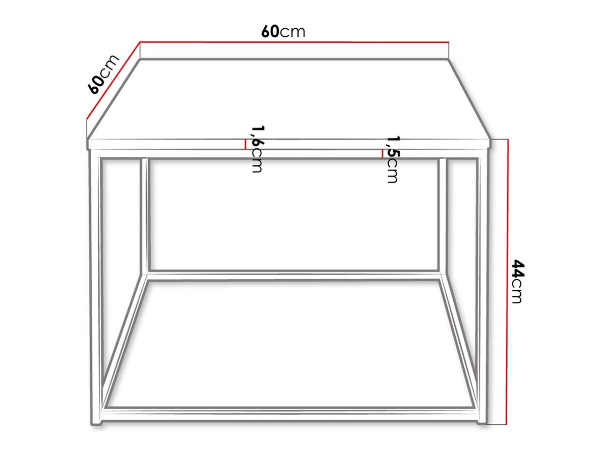 Mesa de centro Germantown 105 (Preto matte + Branco brilhante)