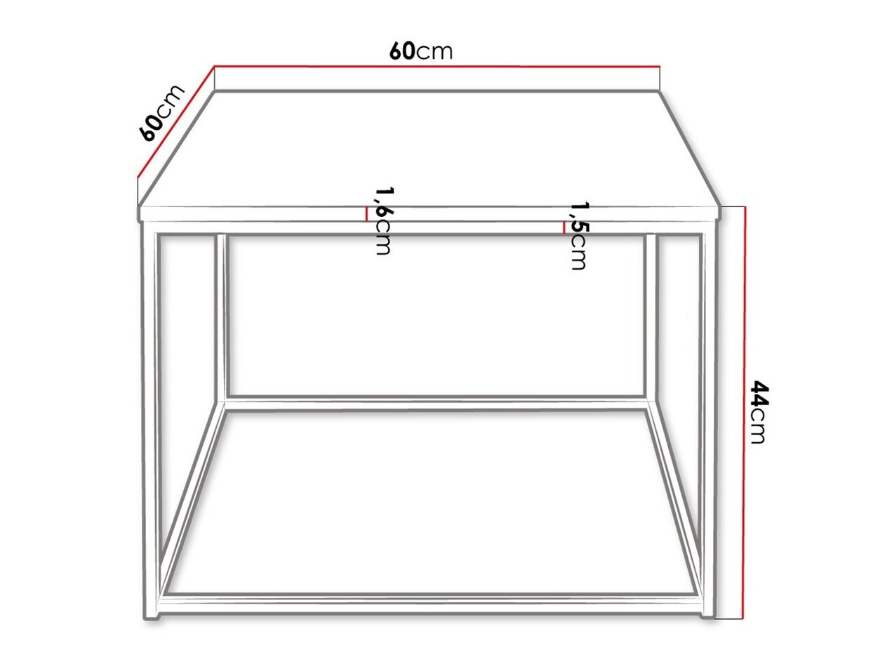 Mesa de centro Germantown 105 (Preto matte + Carvalho)
