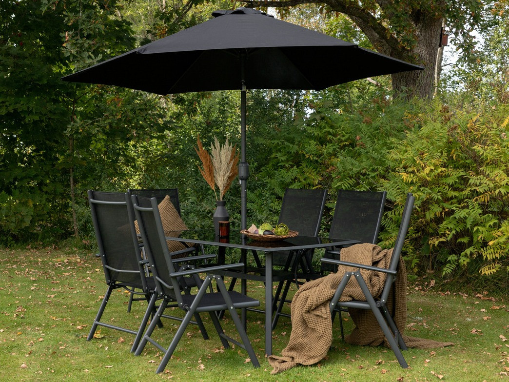 Conjunto de mesa e cadeiras Dallas 3079 (Preto) 2051-408