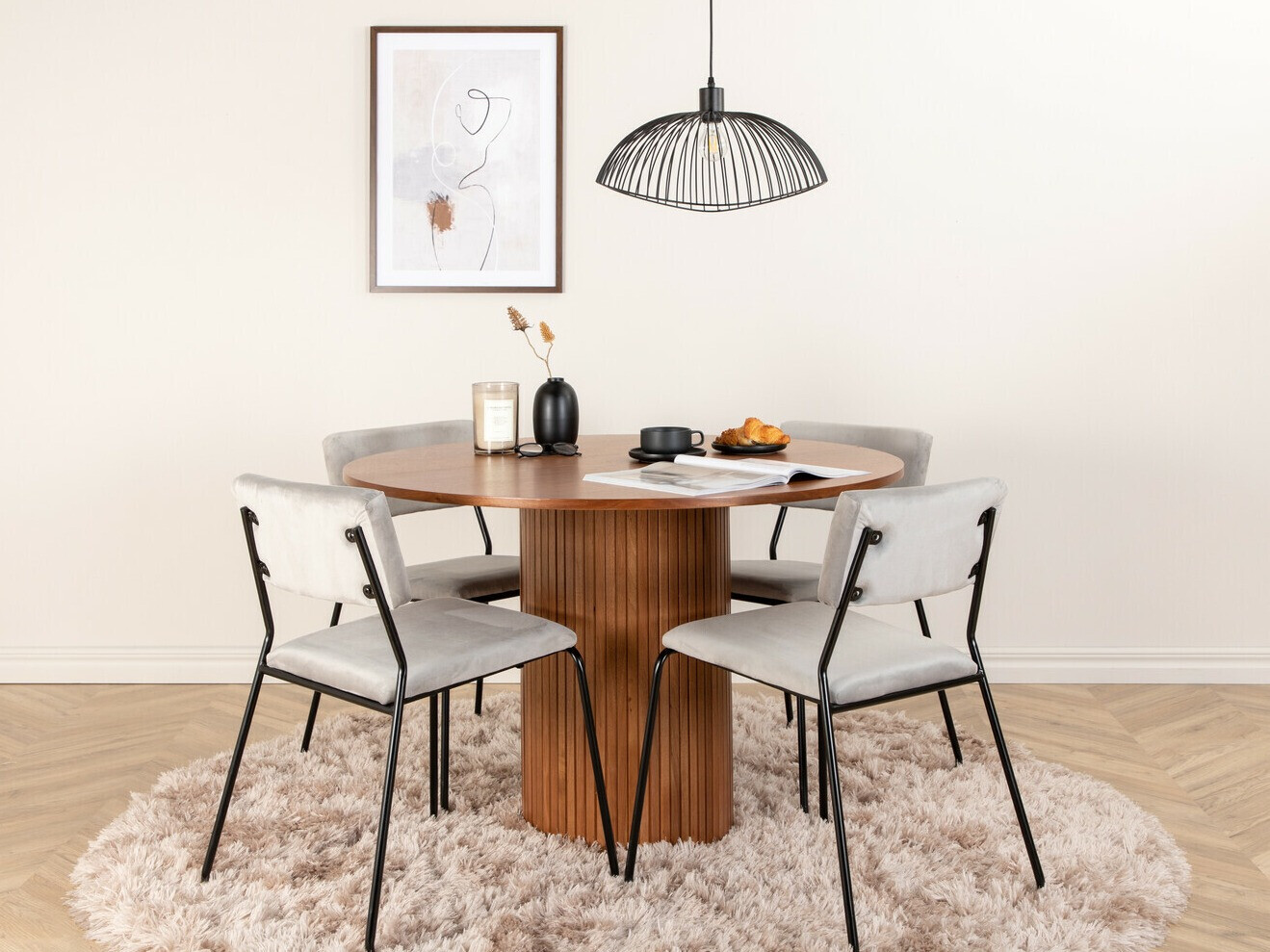 Conjunto para refeições Dallas 3082 (Cinzento + Preto)